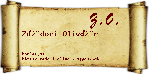 Zádori Olivér névjegykártya